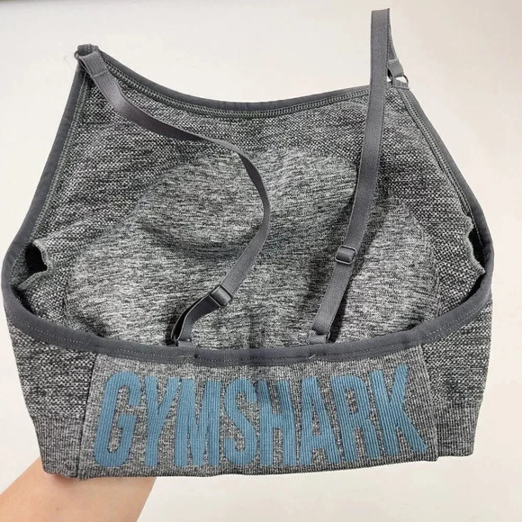 Gymshark Flex Strappy Sports Bra in Charcoal Marl and Teal size XS - Picture 8 of 8